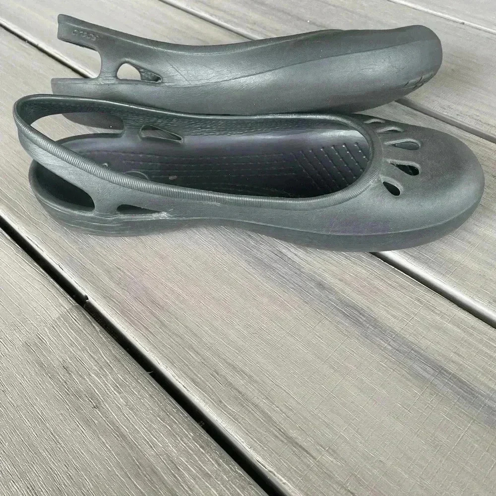 Crocs Women’s Malindi Flats Black Size 10‎